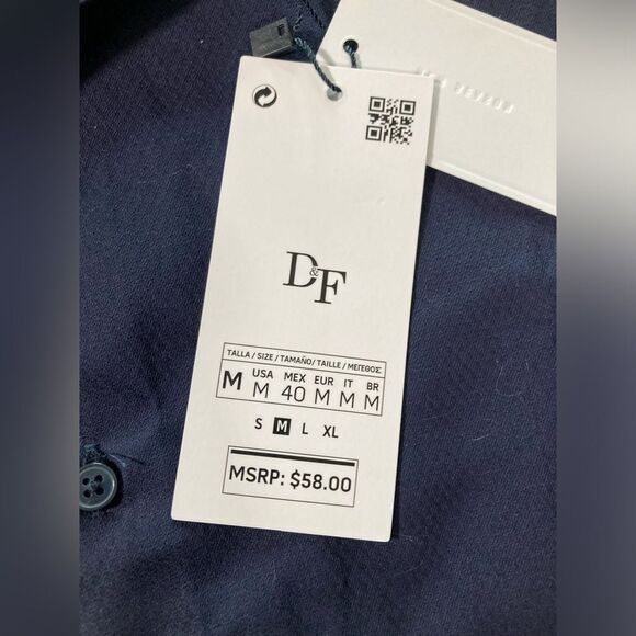 NWT Denim & Flower Navy Blue Button Up Size Medium - Picture 5 of 8